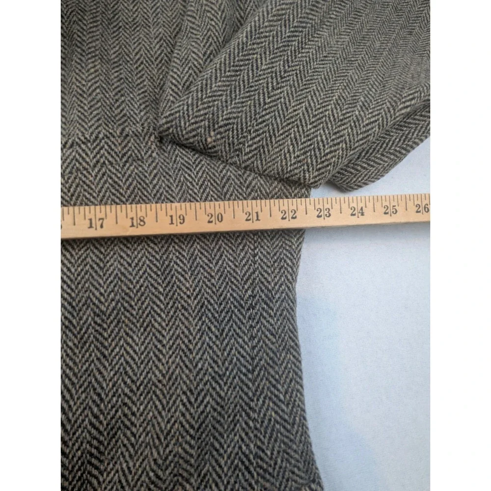 Corbin Ltd Tweed Wool Men Herringbone Sport Coat Blazer Gray Brown USA Lrg Vtg
